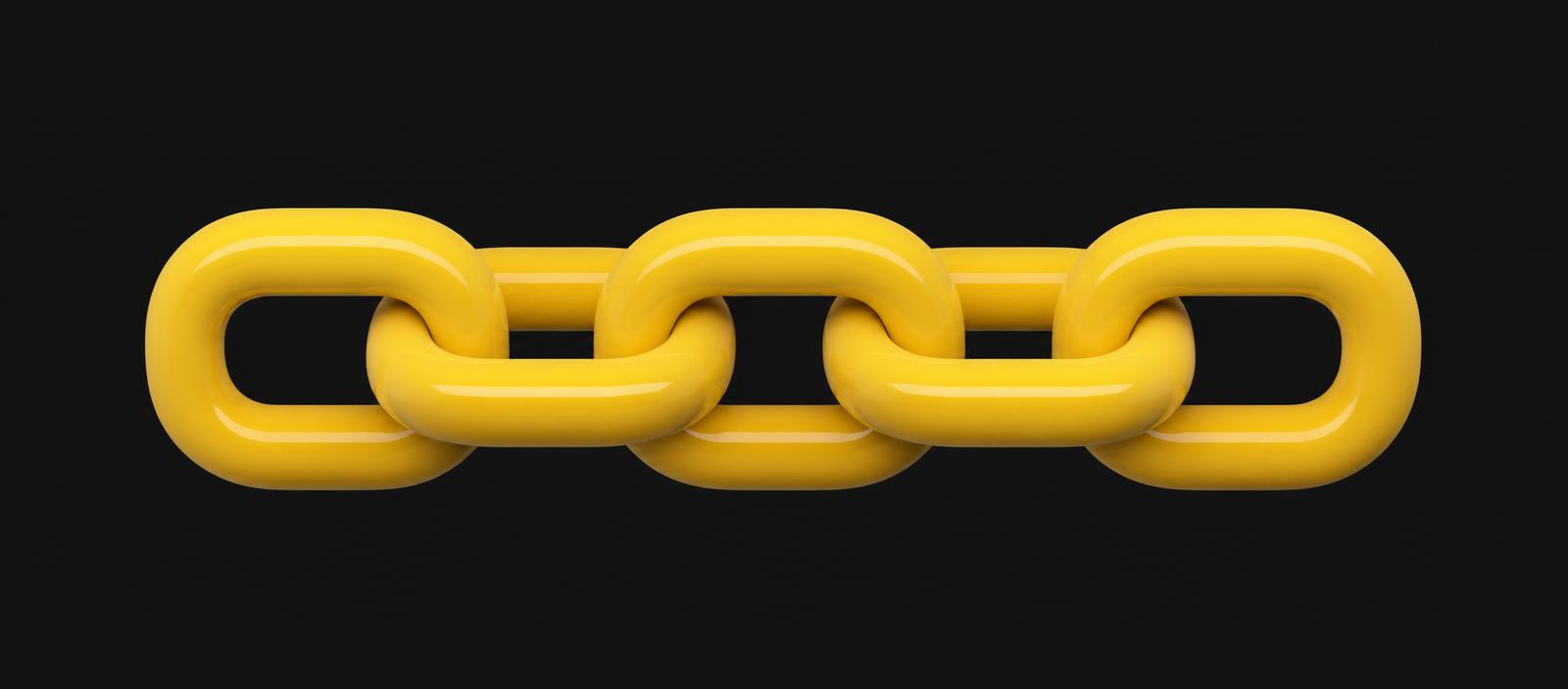 Interlocking yellow chain links